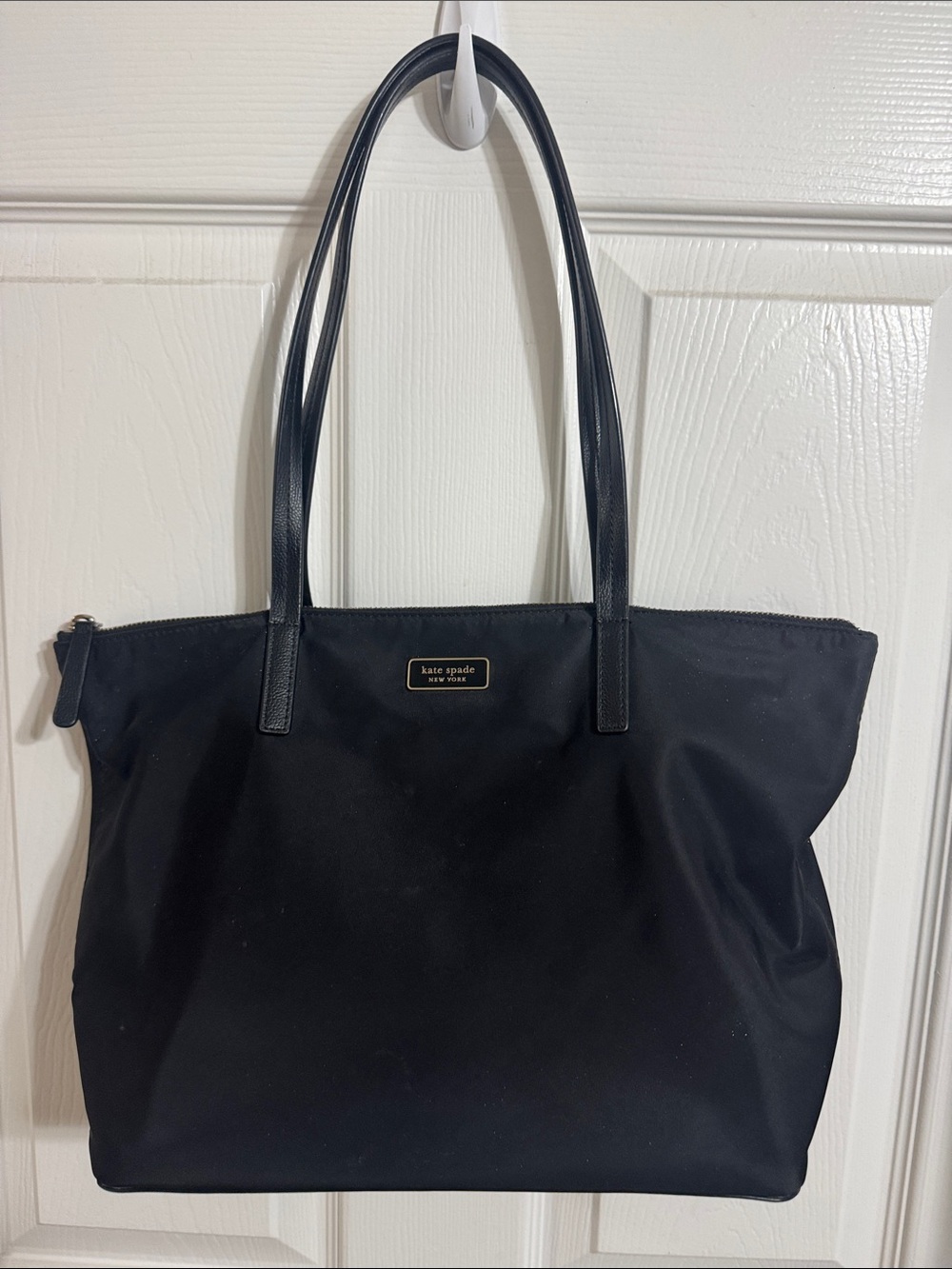 kate spade Black Nylon Tote with Leather Handles